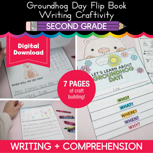 Printable February Groundhog Day Flip Book Craftivity