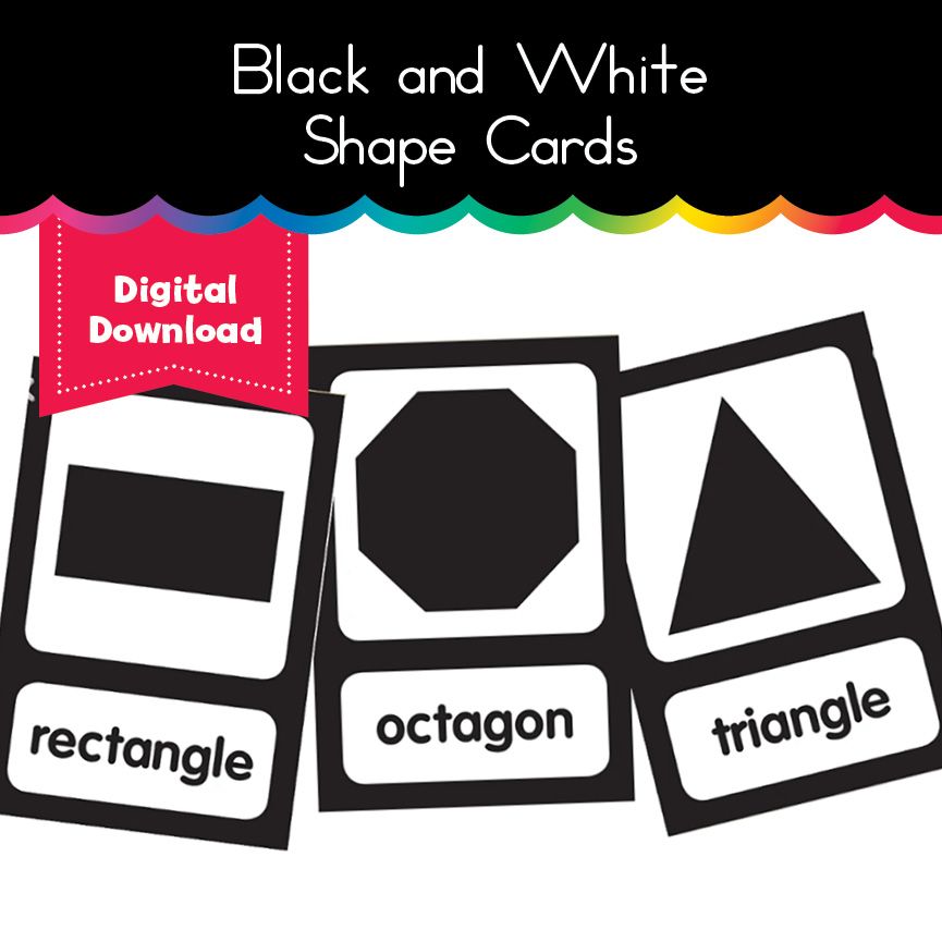 Black and White Shape Cards