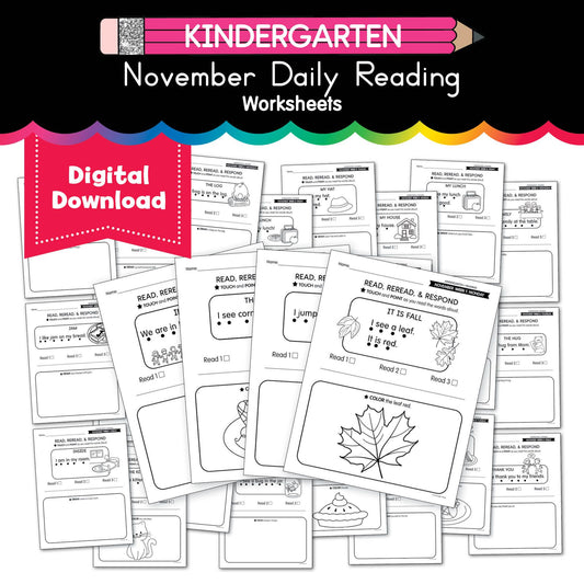 Printable Kindergarten November Daily Reading