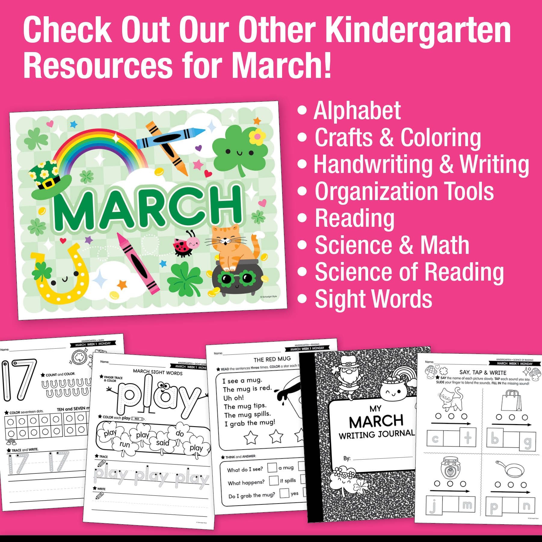 Printable Kindergarten March Daily Morning Work