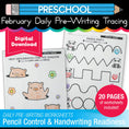 Load image into Gallery viewer, Printable Preschool February Daily Pre-Writing Tracing
