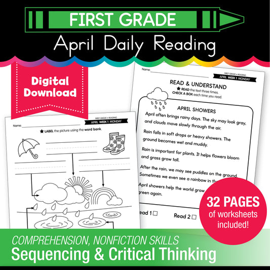 Printable First Grade April Daily Reading