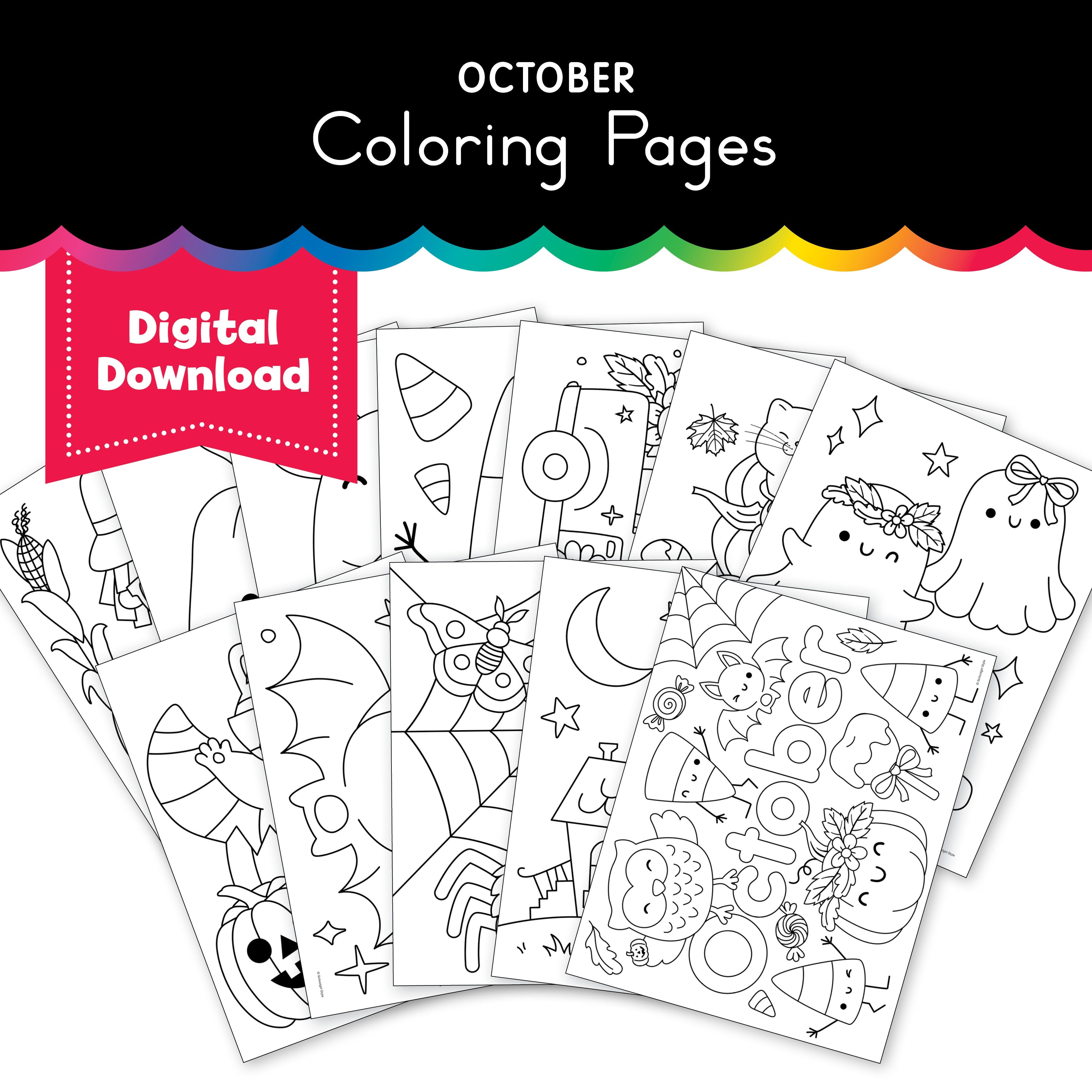 October Math Coloring Free Printable October Coloring Pages Pack 2 - Playground Press
