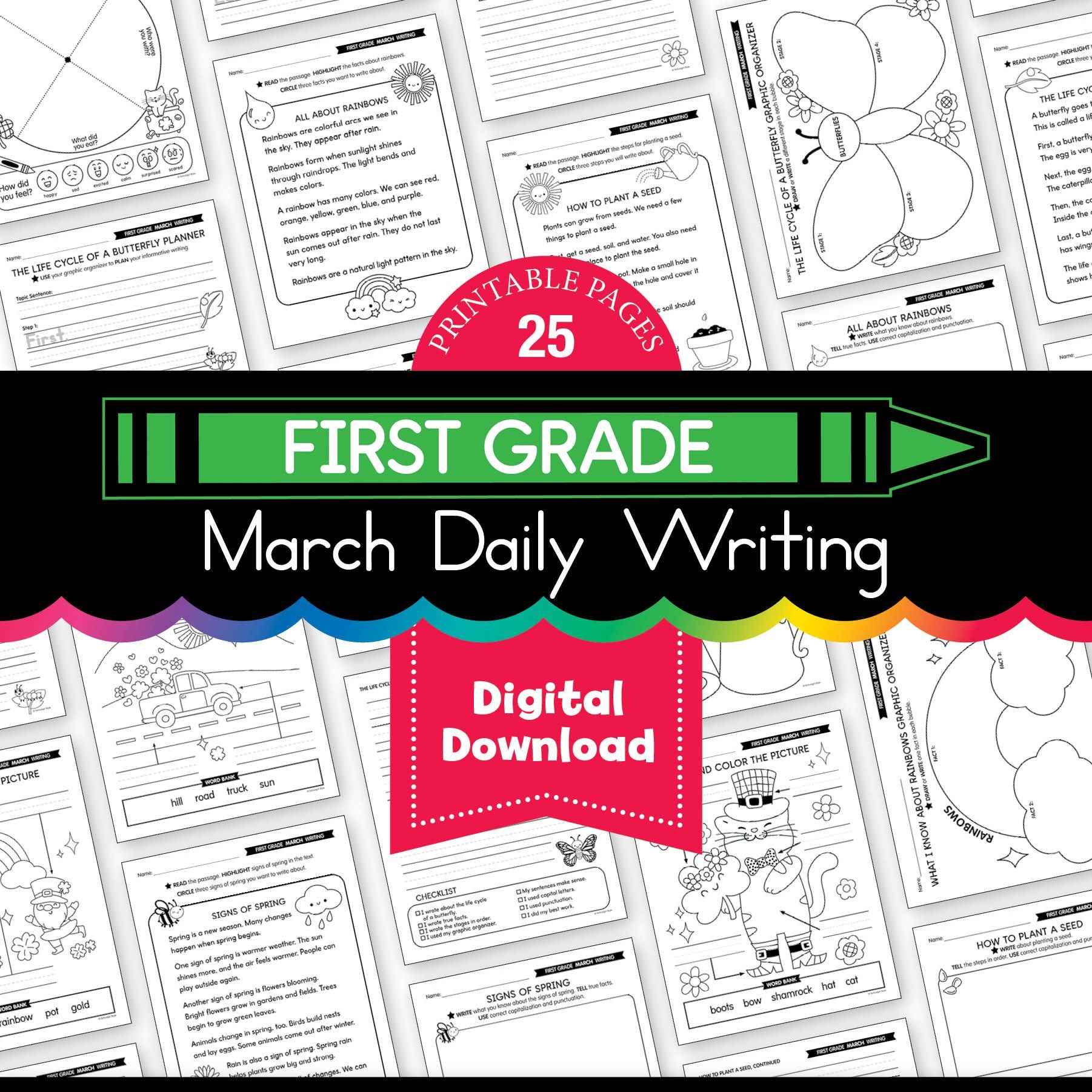 Printable First Grade March Daily Writing