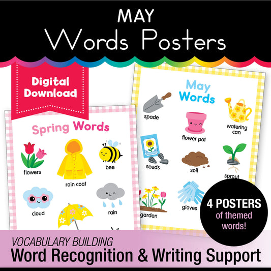 Printable May Words Posters