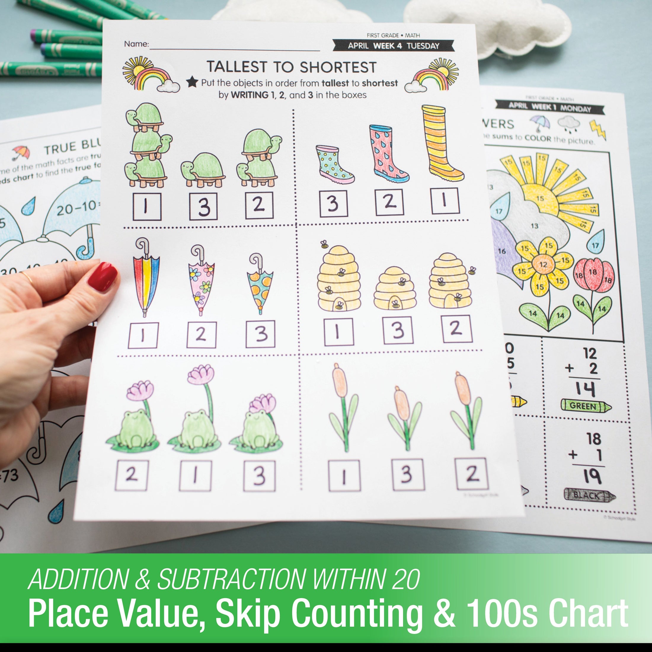 Printable First Grade April Daily Math