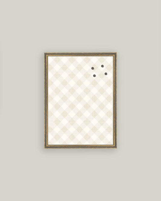 Tan Plaid Magnet Board