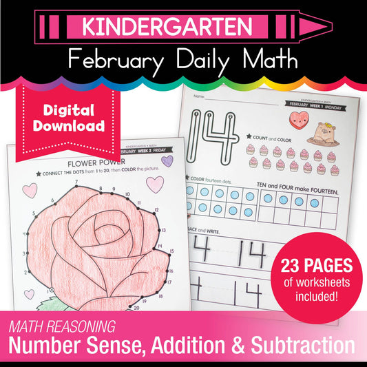 Printable Kindergarten February Daily Math