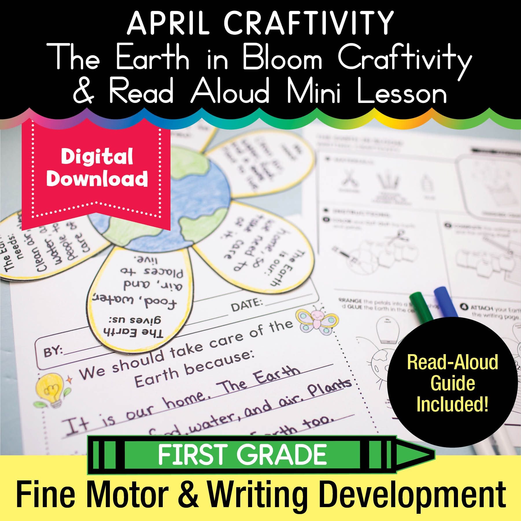Printable April The Earth in Bloom Craftivity and Read Aloud Mini Lesson