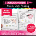 Load image into Gallery viewer, Printable Kindergarten March Daily Reading
