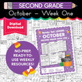 Load image into Gallery viewer, Printable Second Grade October Week 1 Resources
