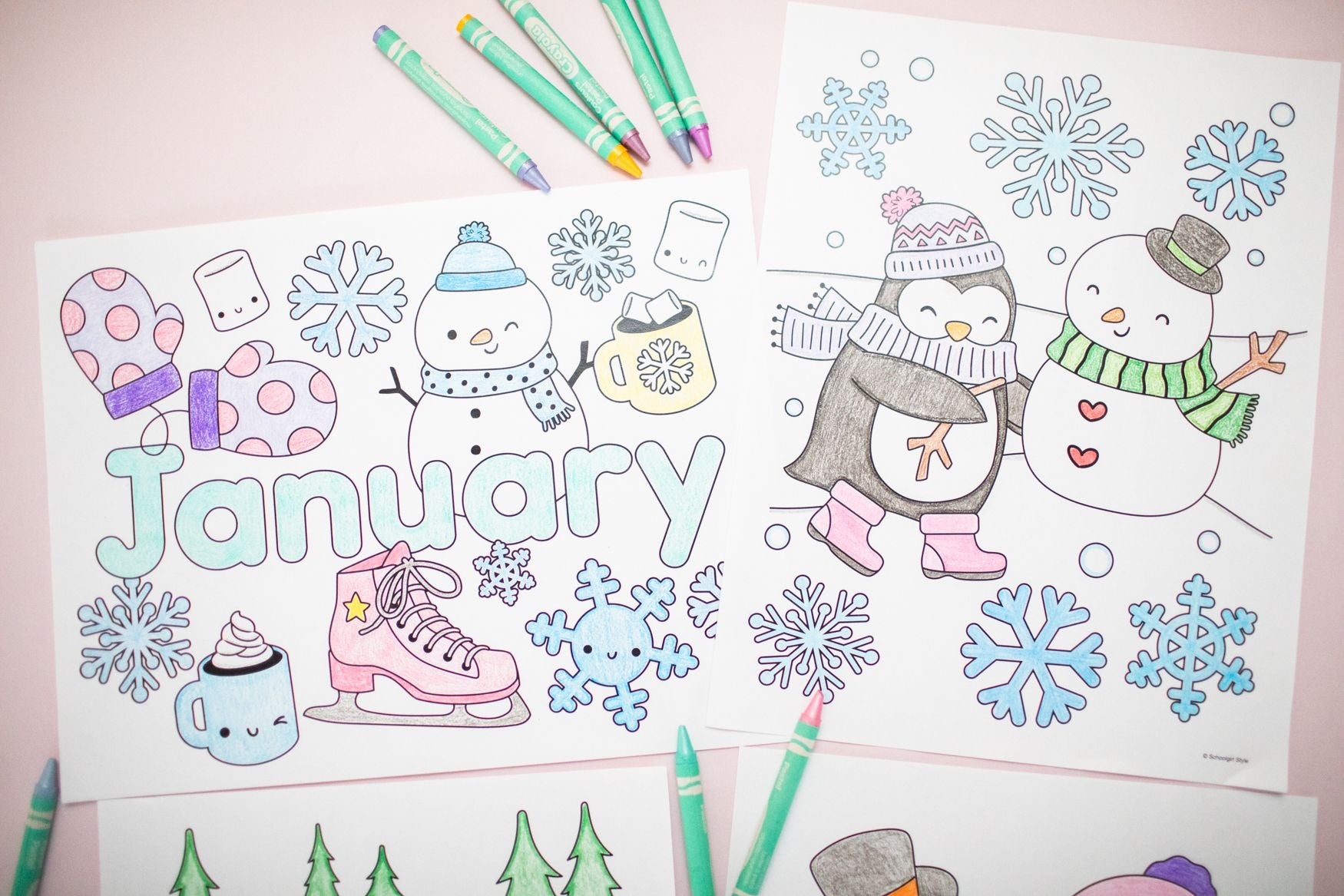 Free Printable January Coloring Pages Pack 2