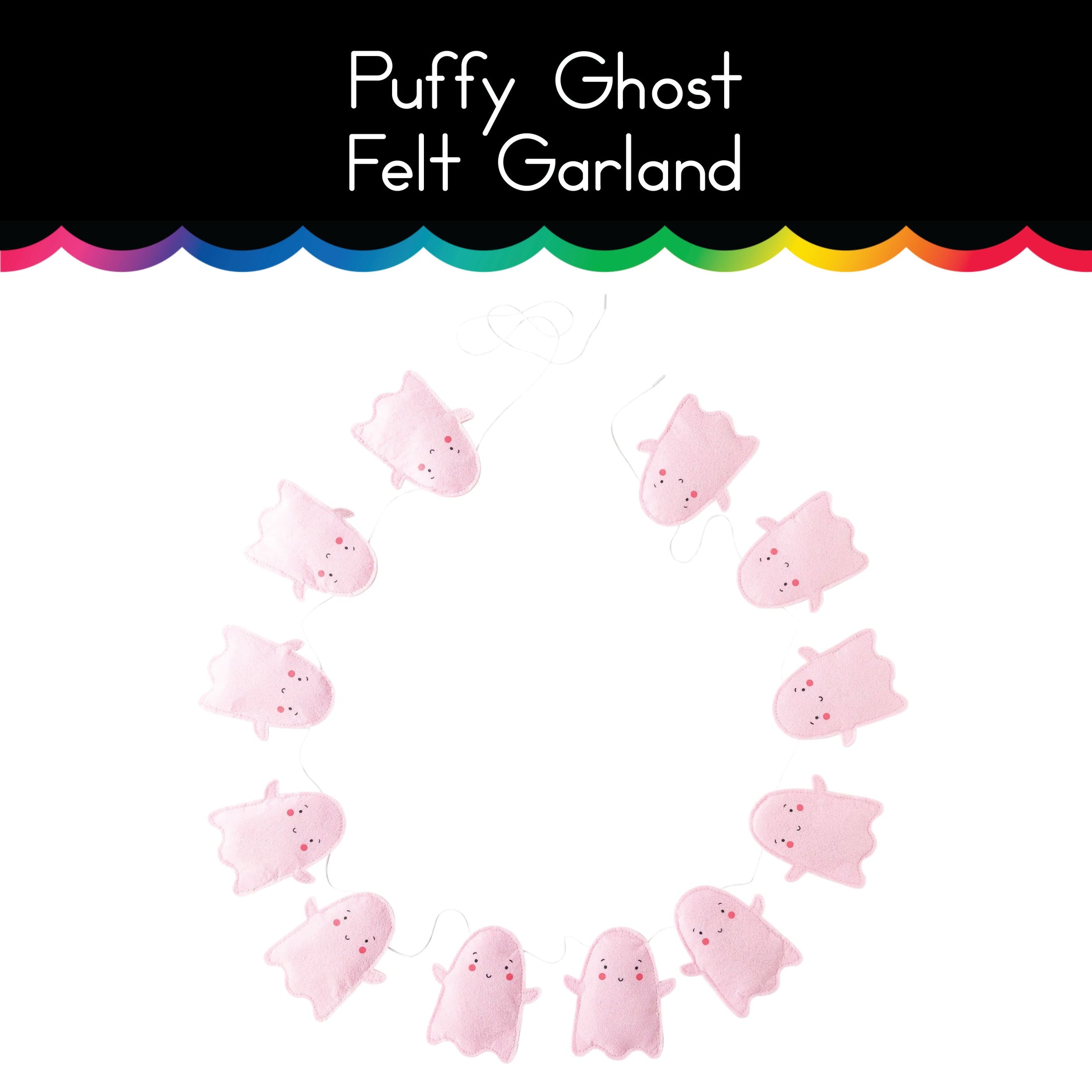 Puffy Ghost Felt Garland 