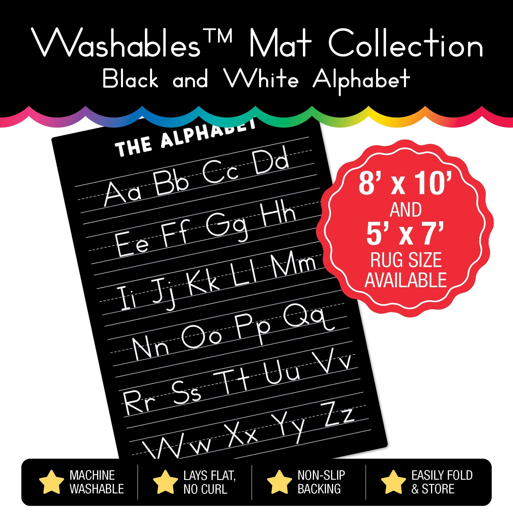 Black and White Alphabet Classroom Mat by Schoolgirl Style