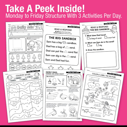 Ultimate Bridge To First Grade Pre-Printed And Digital Summer Workbook