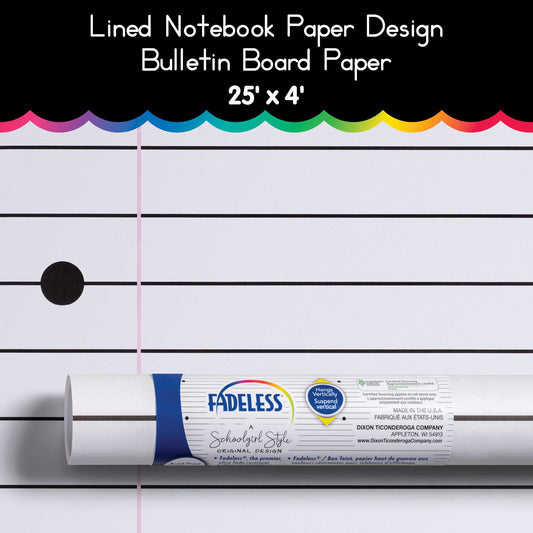 Lined Notebook Paper Design Bulletin Board Paper 