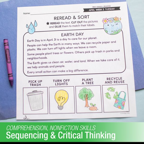 Printable First Grade April Daily Reading