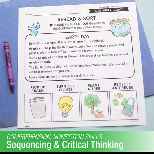 Printable First Grade April Daily Reading