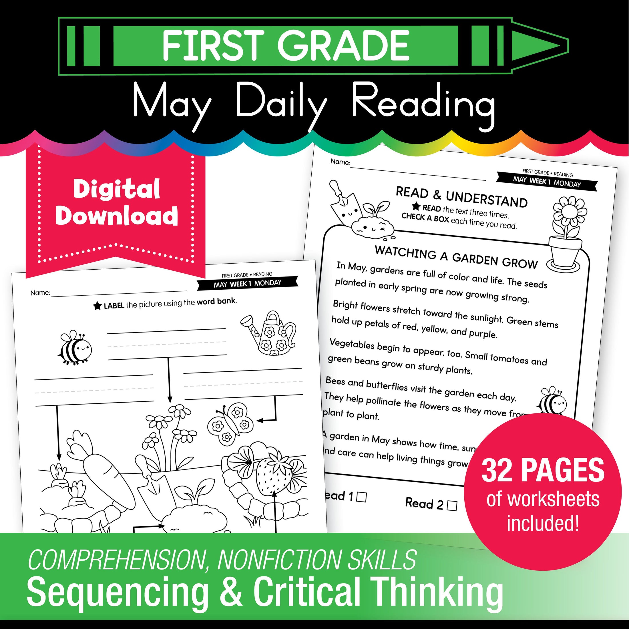 Printable First Grade May Daily Reading