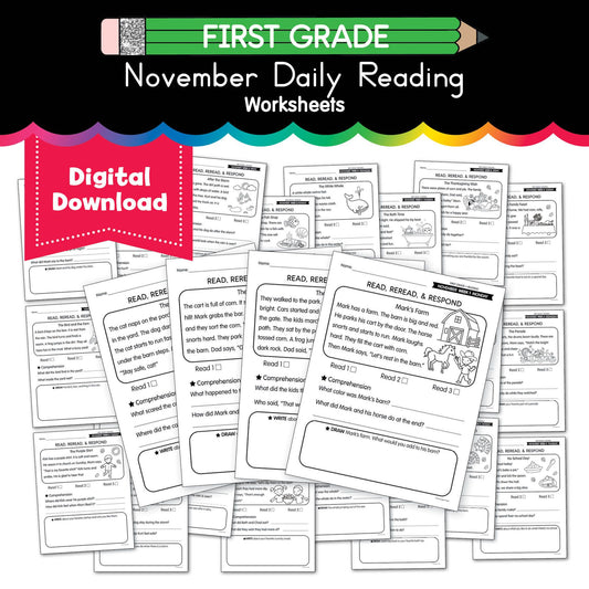 Printable First Grade November Daily Reading