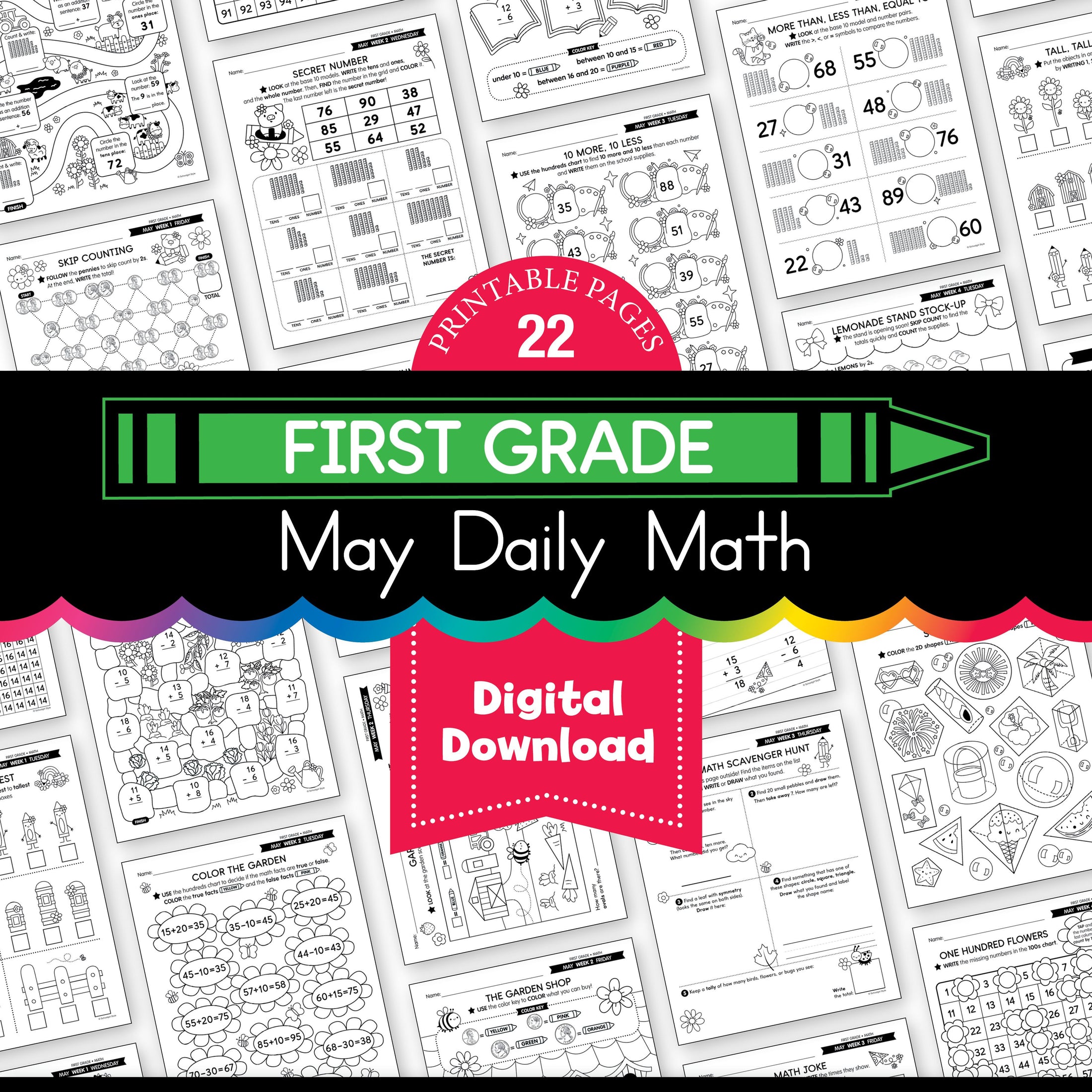 Printable First Grade May Daily Math