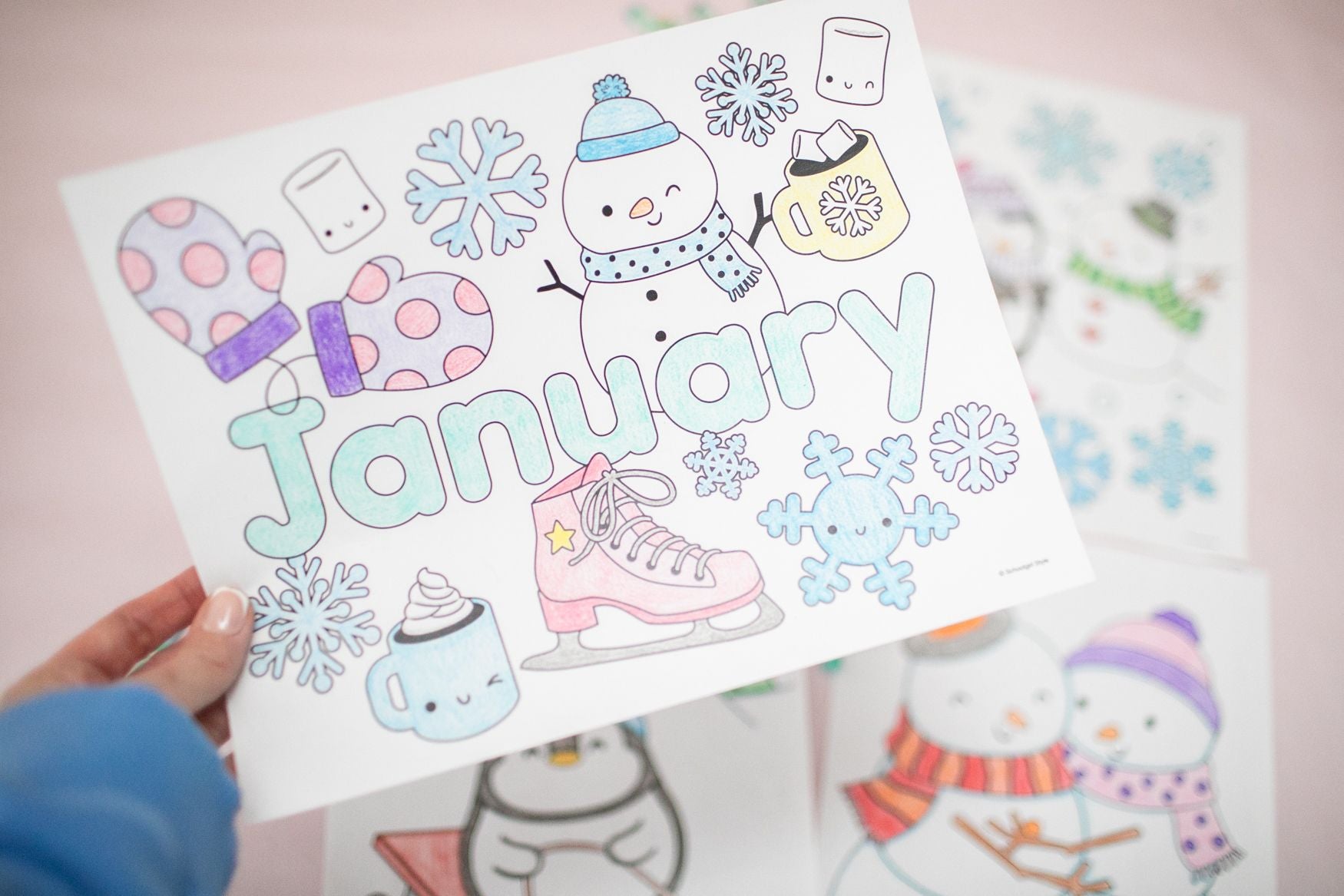 Free Printable January Coloring Pages Pack 2