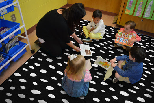 Black and White Spotty Classroom Rug by Schoolgirl Style