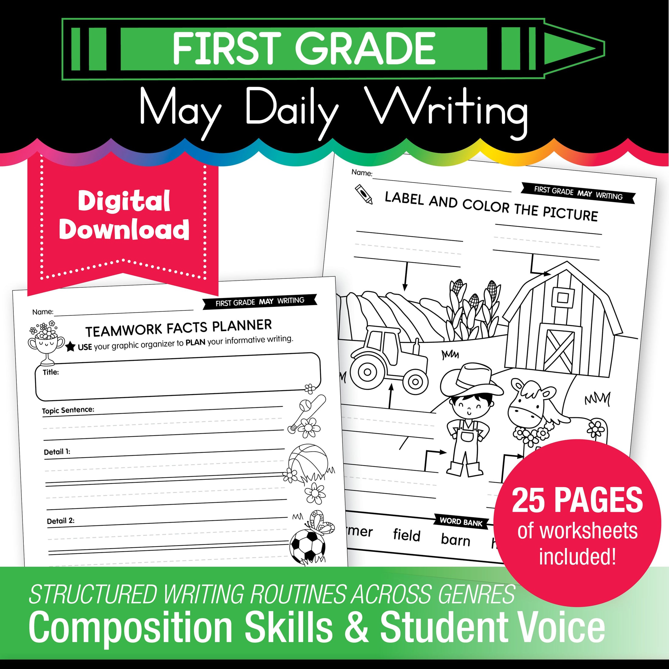 Printable First Grade May Daily Writing