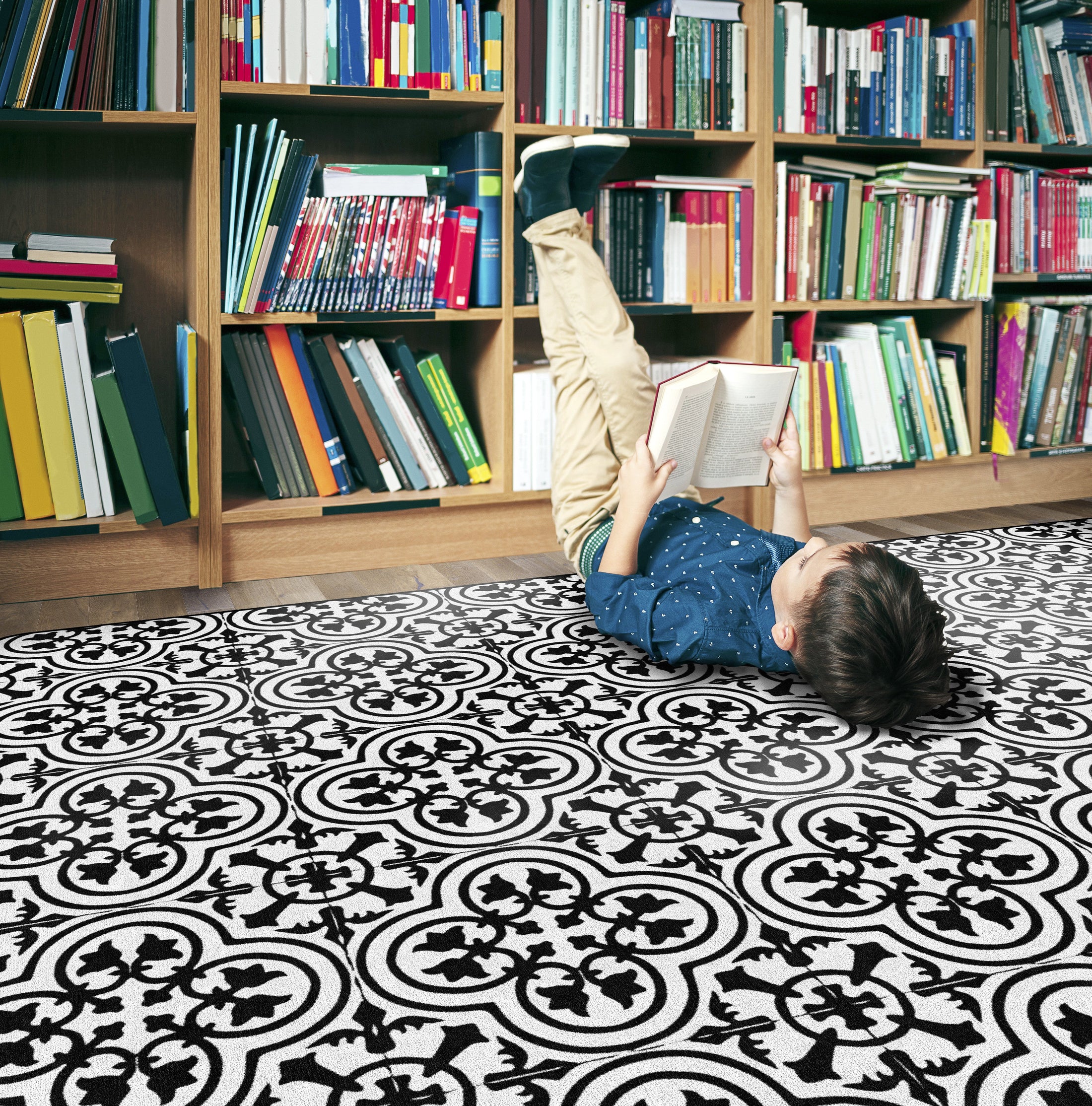 Black & White Tile Classroom Rug by Schoolgirl Style