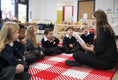 Load image into Gallery viewer, Red Gingham Classroom Rug by Schoolgirl Style
