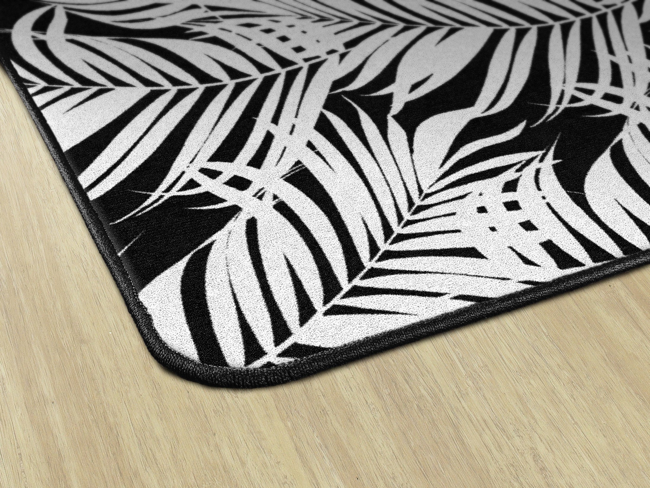Black and White Fern Classroom Rug by Schoolgirl Style