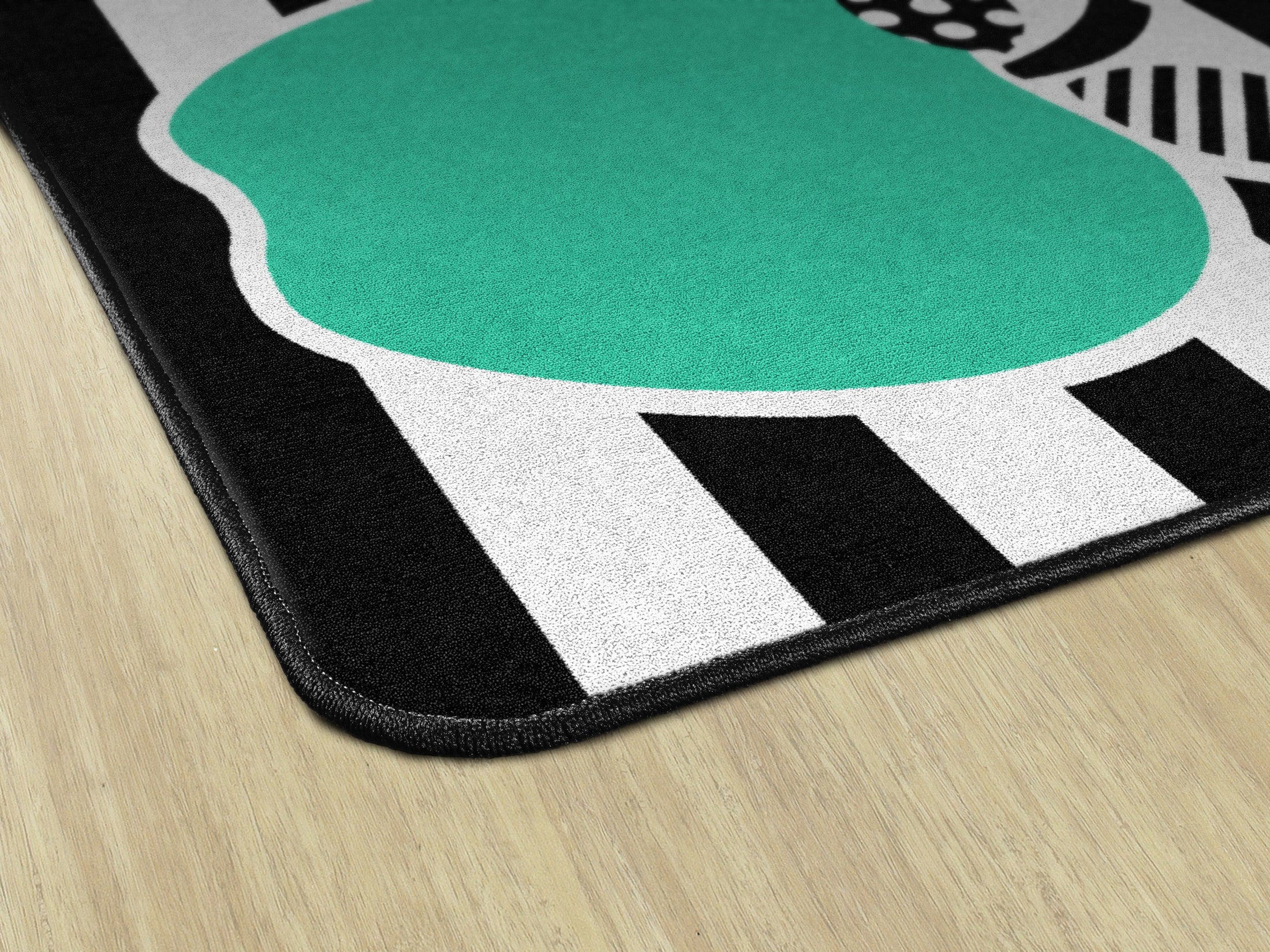 Black White and Stylish Brights Classroom Rug by Schoolgirl Style