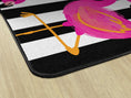 Load image into Gallery viewer, Black and White Stripes Flamingos Classroom Rug by Schoolgirl Style
