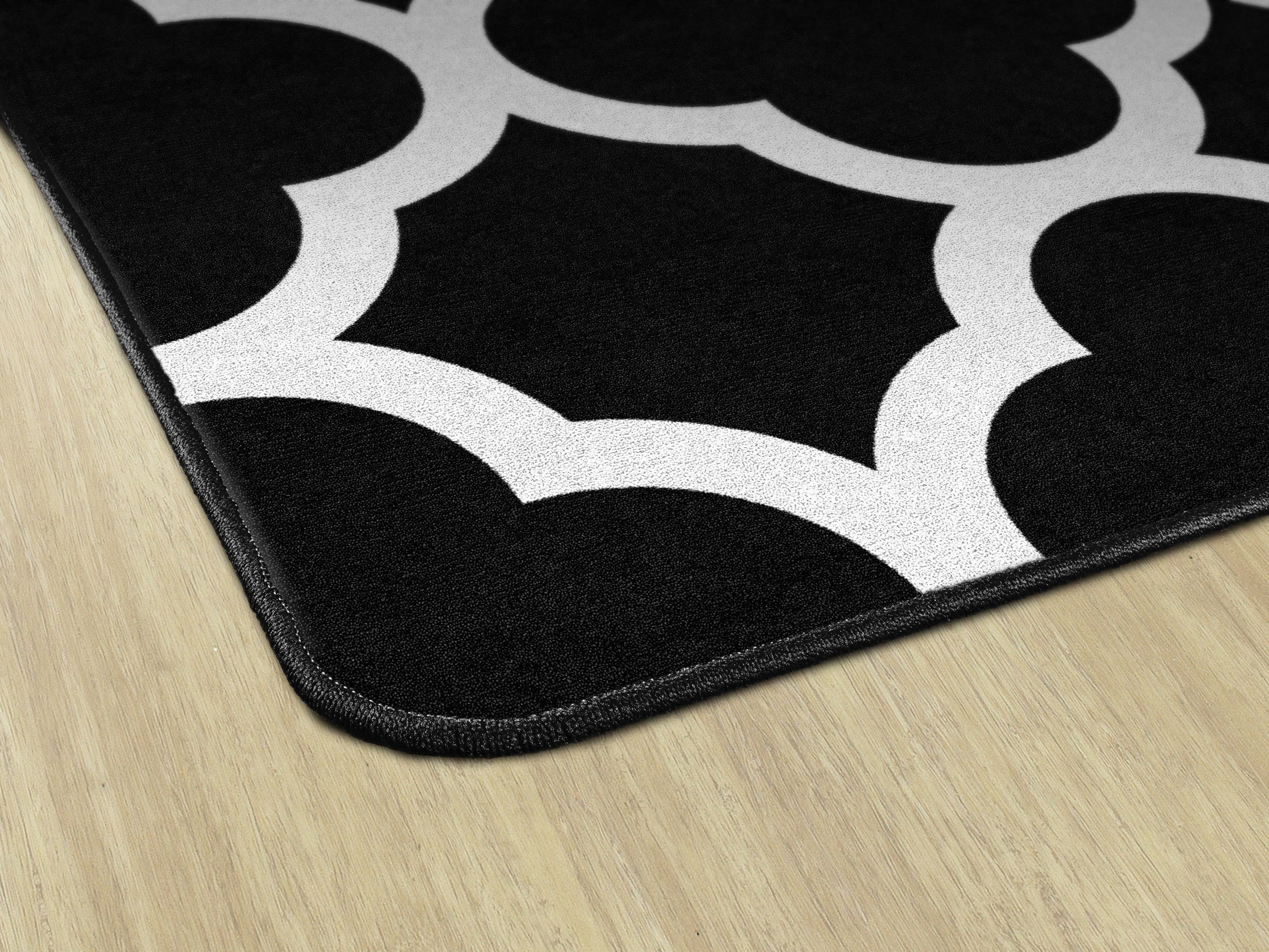 Black and White Quatrefoil Classroom Rug by Schoolgirl Style