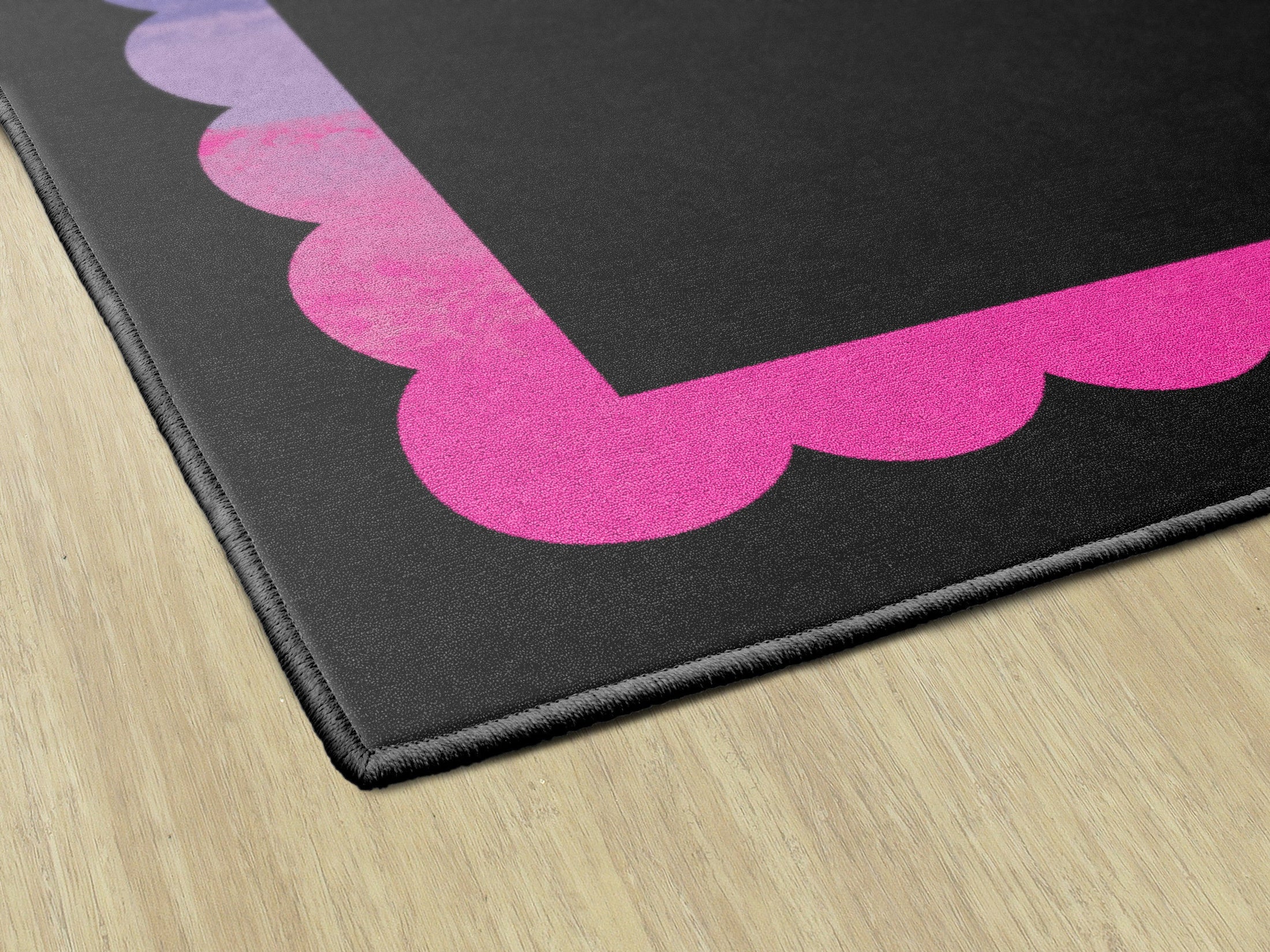 Rainbow Ombre Scallop Classroom Rug by Schoolgirl Style