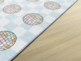 Load image into Gallery viewer, Disco Balls on Blue Checkerboard Sit Spots Classroom Rug by Schoolgirl Style
