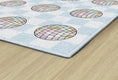 Load image into Gallery viewer, Disco Balls on Blue Checkerboard Sit Spots Classroom Rug by Schoolgirl Style
