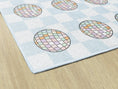 Load image into Gallery viewer, Disco Balls on Blue Checkerboard Sit Spots Classroom Rug by Schoolgirl Style
