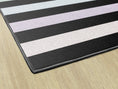 Load image into Gallery viewer, Rainbow Stripes on Black Classroom Rug by Schoolgirl Style
