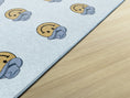 Load image into Gallery viewer, Smiley Cowboy Sit Spots on Light Blue Classroom Rug by Schoolgirl Style
