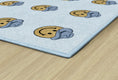 Load image into Gallery viewer, Smiley Cowboy Sit Spots on Light Blue Classroom Rug by Schoolgirl Style
