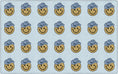 Load image into Gallery viewer, Smiley Cowboy Sit Spots on Light Blue Classroom Rug by Schoolgirl Style
