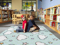 Load image into Gallery viewer, Clouds and Stars Pastel Blue Classroom Rug by Schoolgirl Style

