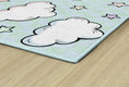 Load image into Gallery viewer, Clouds and Stars Pastel Blue Classroom Rug by Schoolgirl Style

