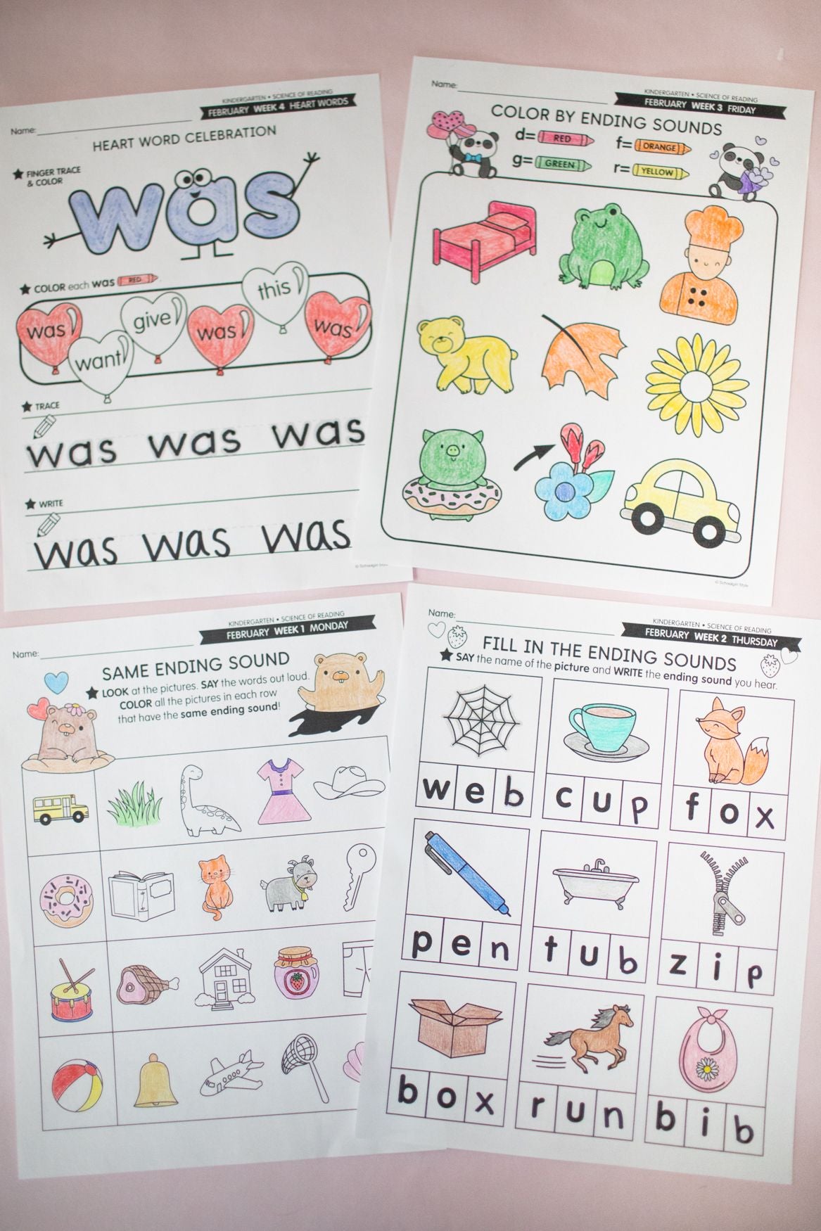 Printable Kindergarten February Daily Phonics