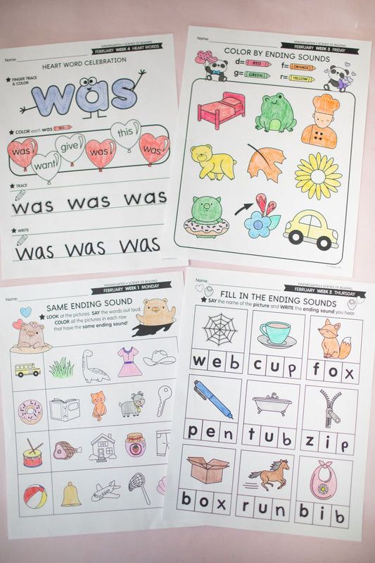 Printable Kindergarten February Daily Phonics