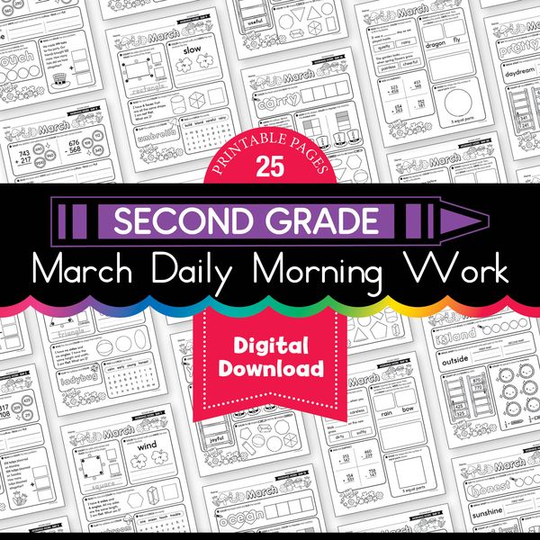 Printable Second Grade March Daily Morning Work
