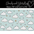 Load image into Gallery viewer, Clouds and Stars Pastel Blue Classroom Rug by Schoolgirl Style
