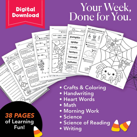 Printable Second Grade October Week 4 Resources