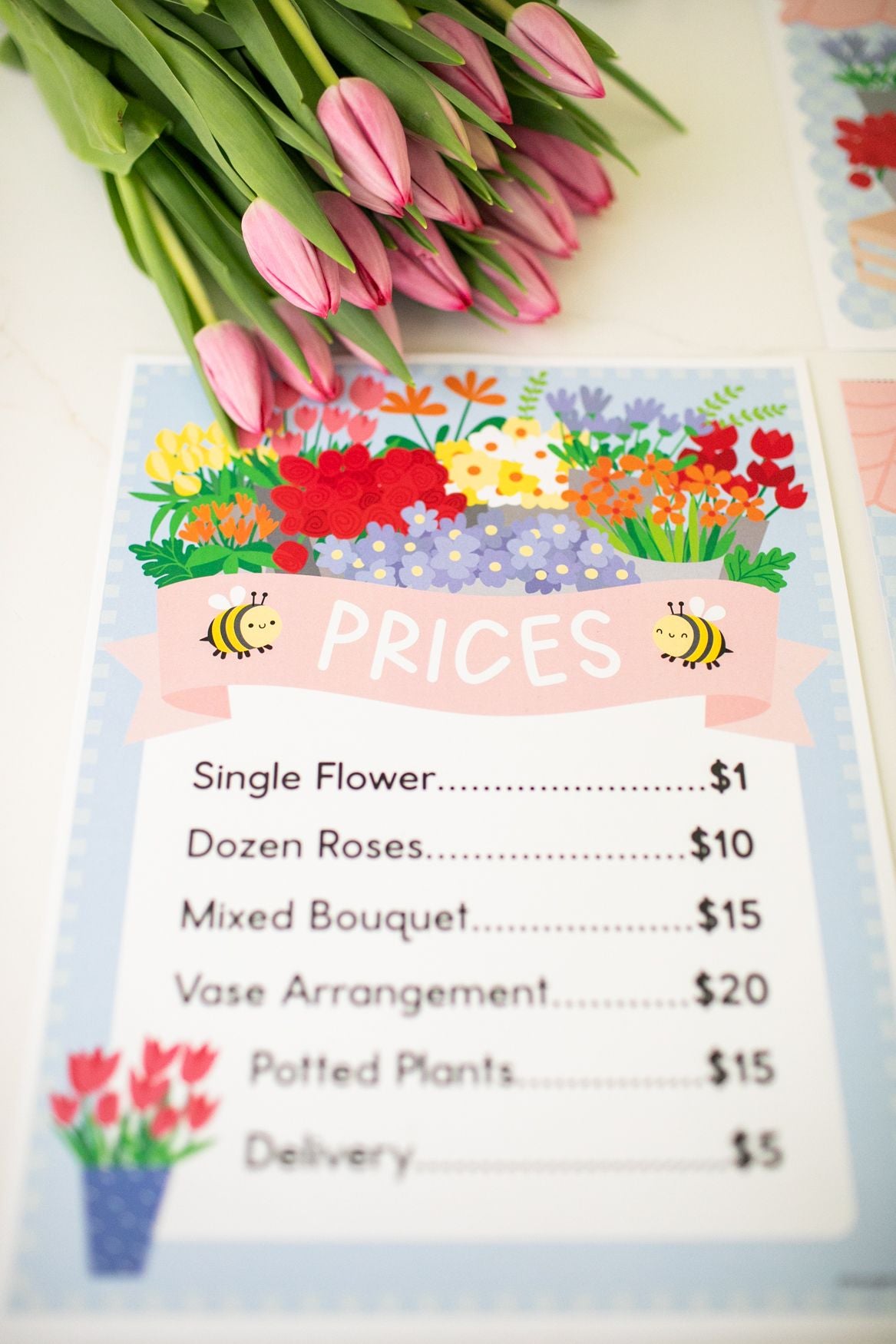 Printable May Dramatic Play Flower Shop